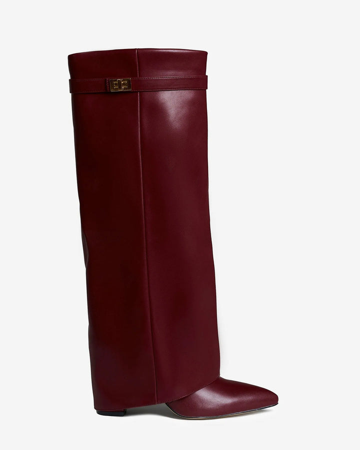 Women's Comfy Leather Knee High Boots with Side Zip
