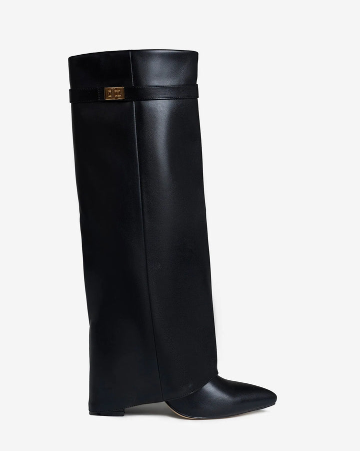 Women's Comfy Leather Knee High Boots with Side Zip