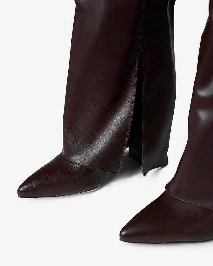 Women's Comfy Leather Knee High Boots with Side Zip