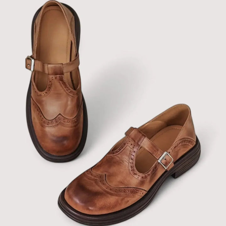 Women's Comfy Vintage Mary Jane Shoes with Adjustable Strap