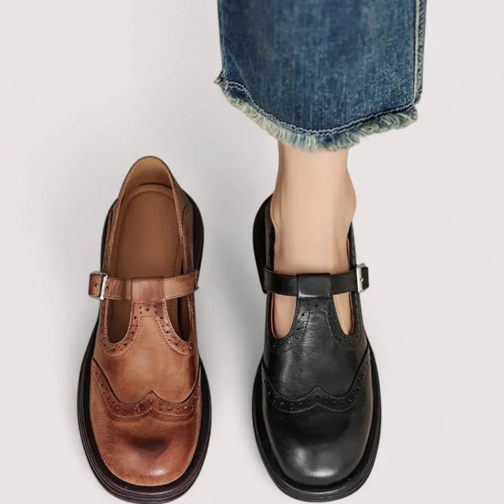 Women's Comfy Vintage Mary Jane Shoes with Adjustable Strap