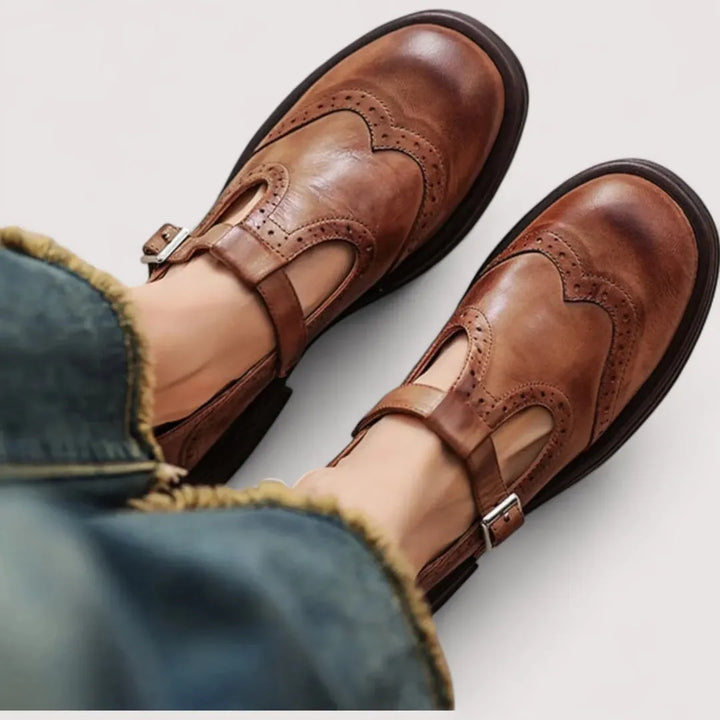 Women's Comfy Vintage Mary Jane Shoes with Adjustable Strap