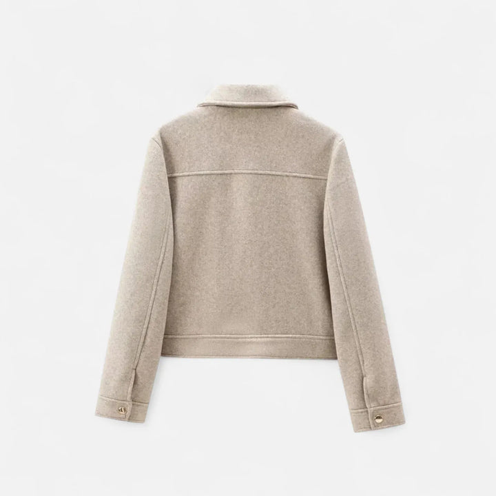 Women's Cropped  Zip-Up Jacket with Pocket