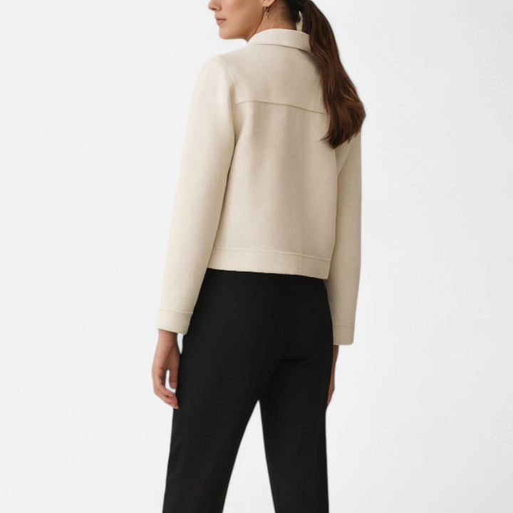 Women's Cropped  Zip-Up Jacket with Pocket