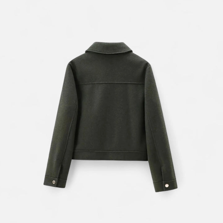 Women's Cropped  Zip-Up Jacket with Pocket