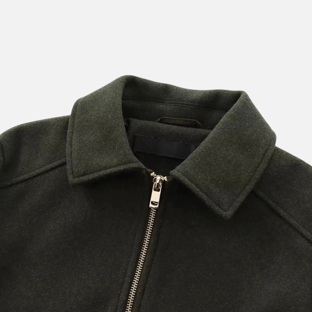Women's Cropped  Zip-Up Jacket with Pocket