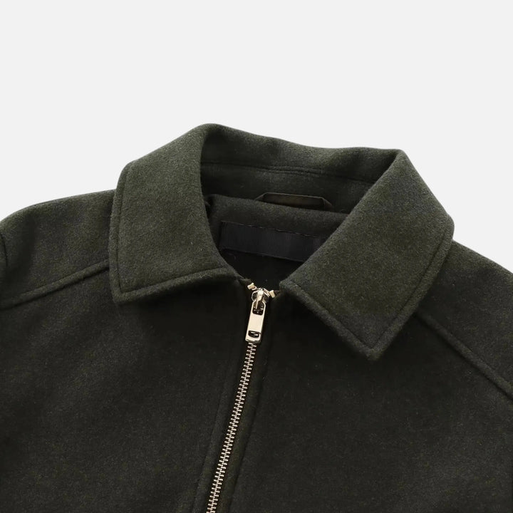 Women's Cropped  Zip-Up Jacket with Pocket