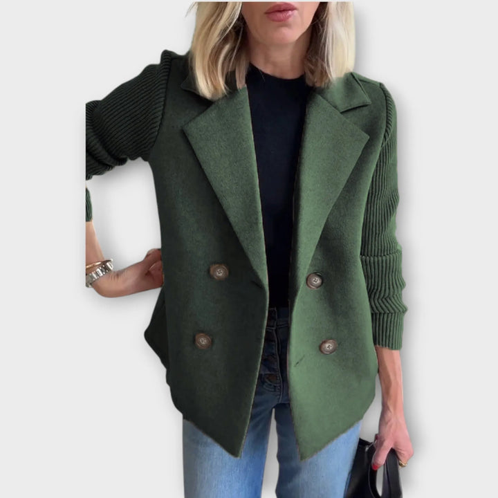 Women's Double-Breasted Lightweight Blazer with Collar