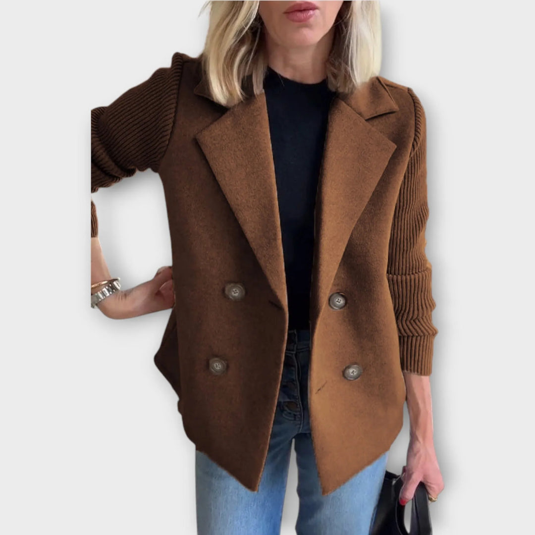 Women's Double-Breasted Lightweight Blazer with Collar