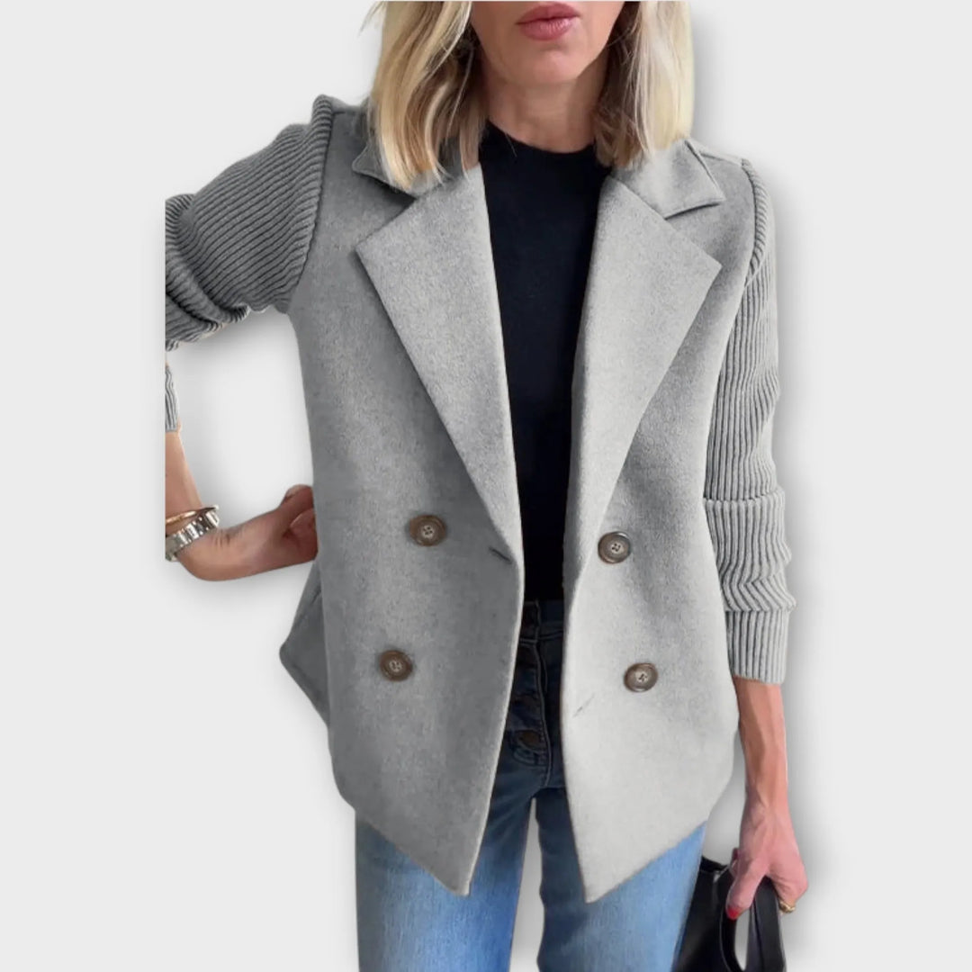 Women's Double-Breasted Lightweight Blazer with Collar