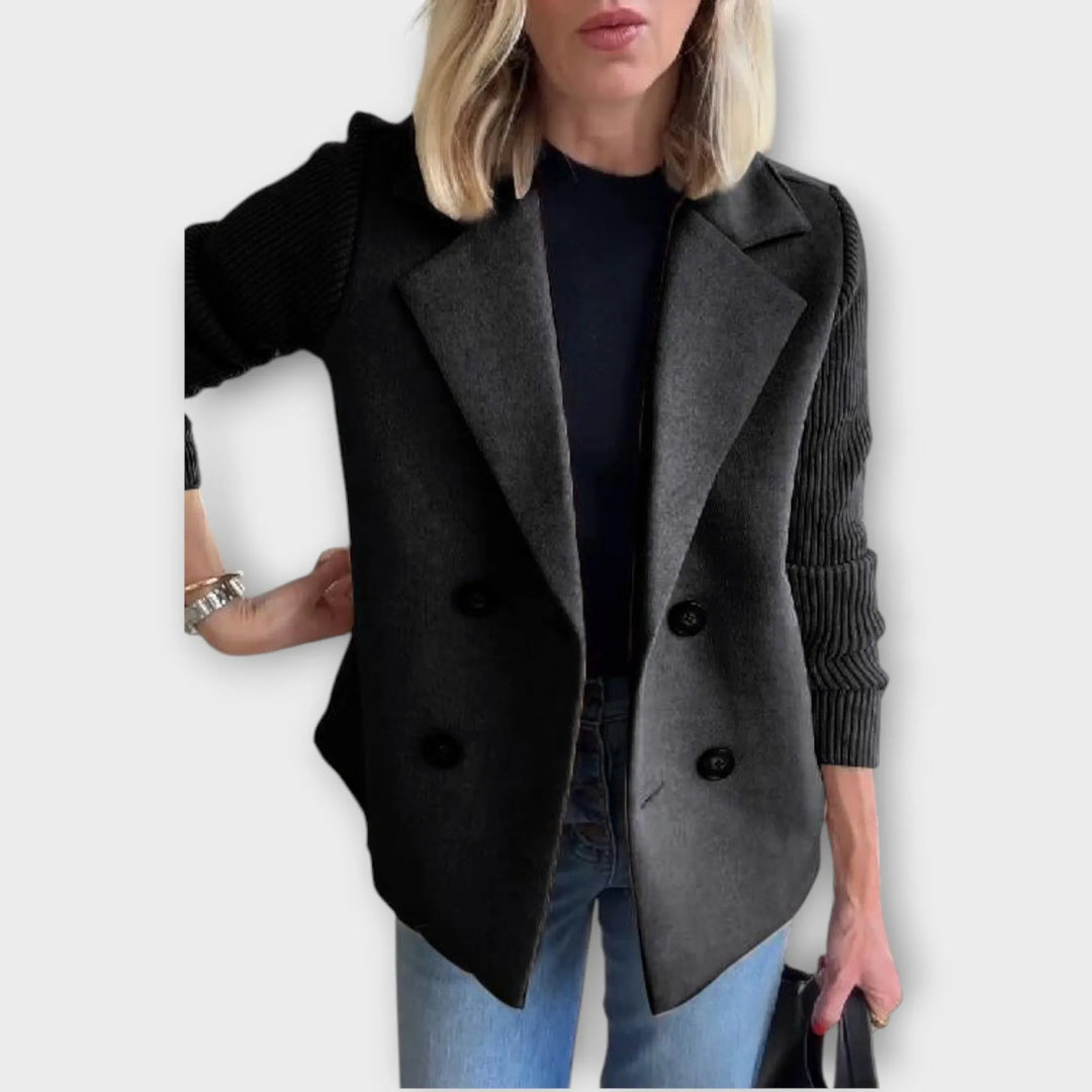 Women's Double-Breasted Lightweight Blazer with Collar