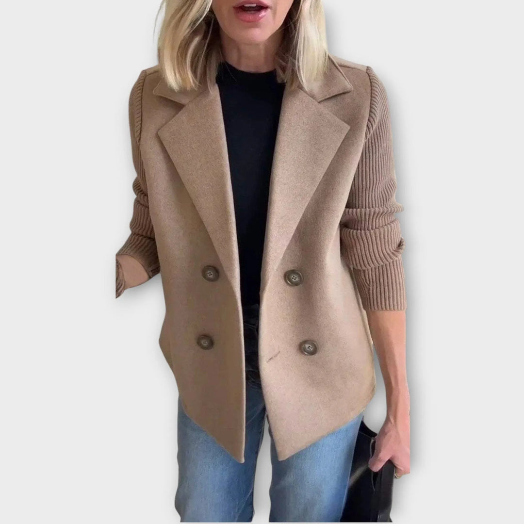 Women's Double-Breasted Lightweight Blazer with Collar