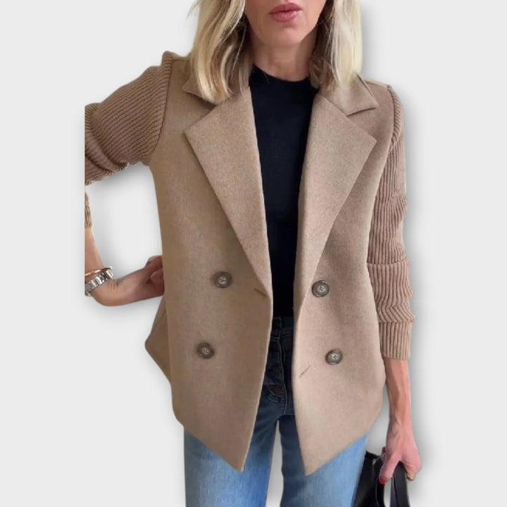 Women's Double-Breasted Lightweight Blazer with Collar