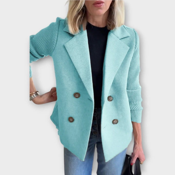 Women's Double-Breasted Lightweight Blazer with Collar
