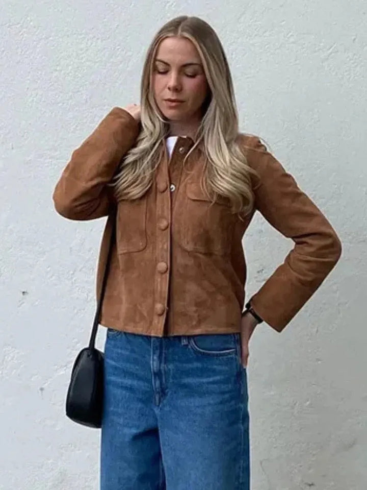 Women’s Casual Spring Jacket with Asymmetric Zip and Notch Collar