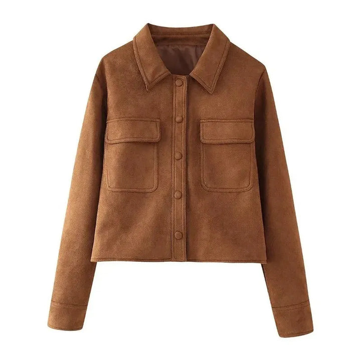 Women’s Casual Spring Jacket with Asymmetric Zip and Notch Collar
