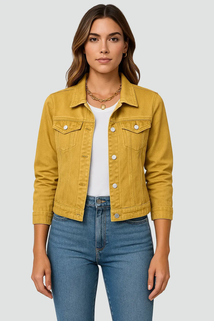 Women’s Fitted Casual Jacket with Button Closure