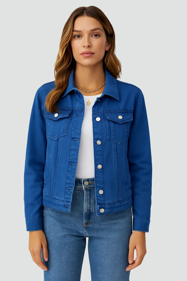 Women’s Fitted Casual Jacket with Button Closure