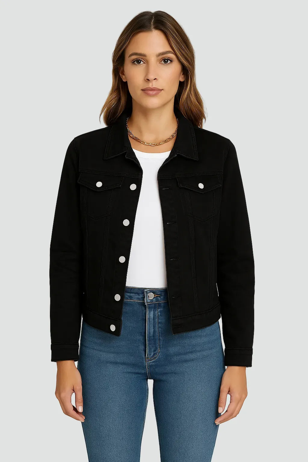 Women’s Fitted Casual Jacket with Button Closure