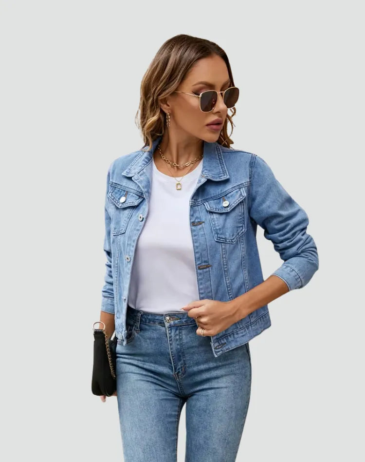 Women’s Fitted Casual Jacket with Button Closure