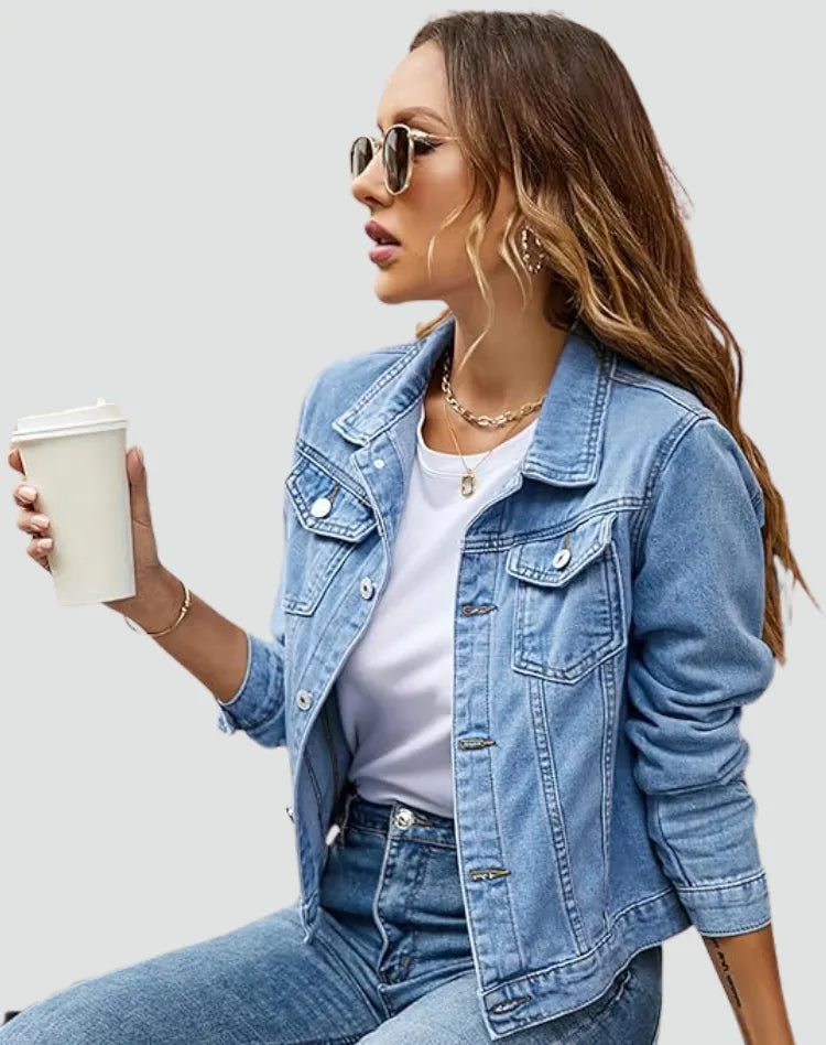 Women’s Fitted Casual Jacket with Button Closure