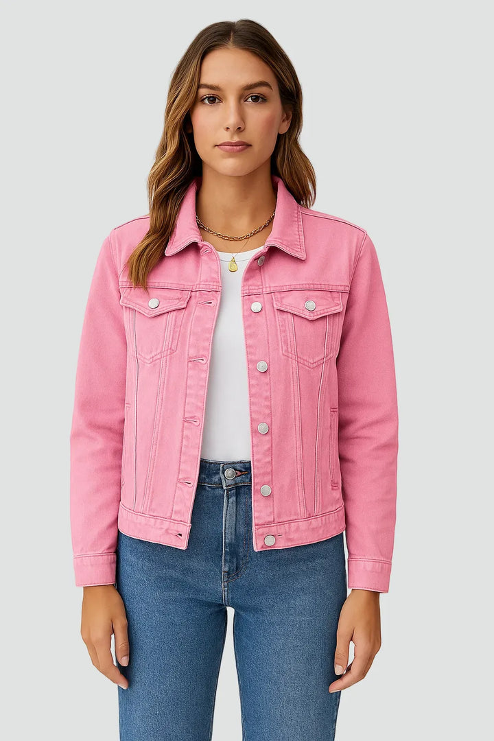 Women’s Fitted Casual Jacket with Button Closure
