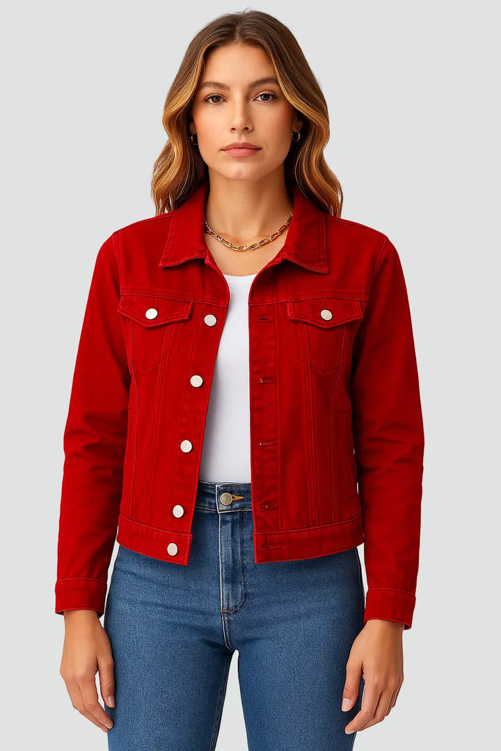 Women’s Fitted Casual Jacket with Button Closure