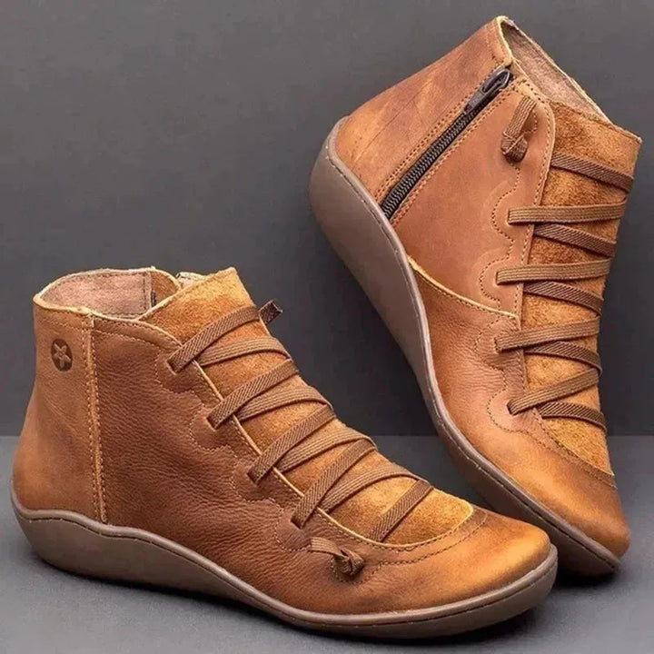Women’s Flat Ankle Boots with Side Zip