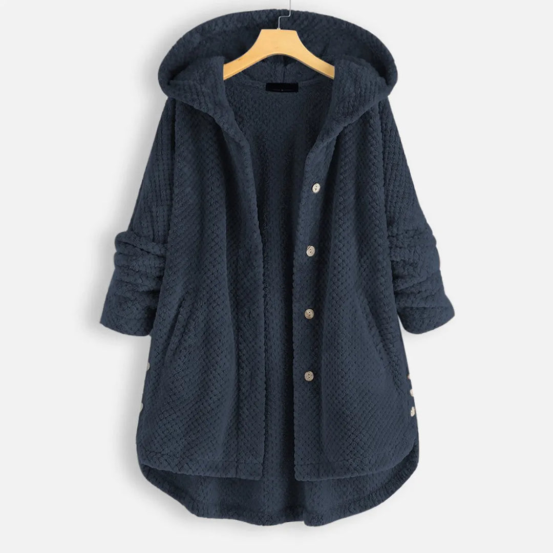 Women's Fluffy Long Jacket with Hood