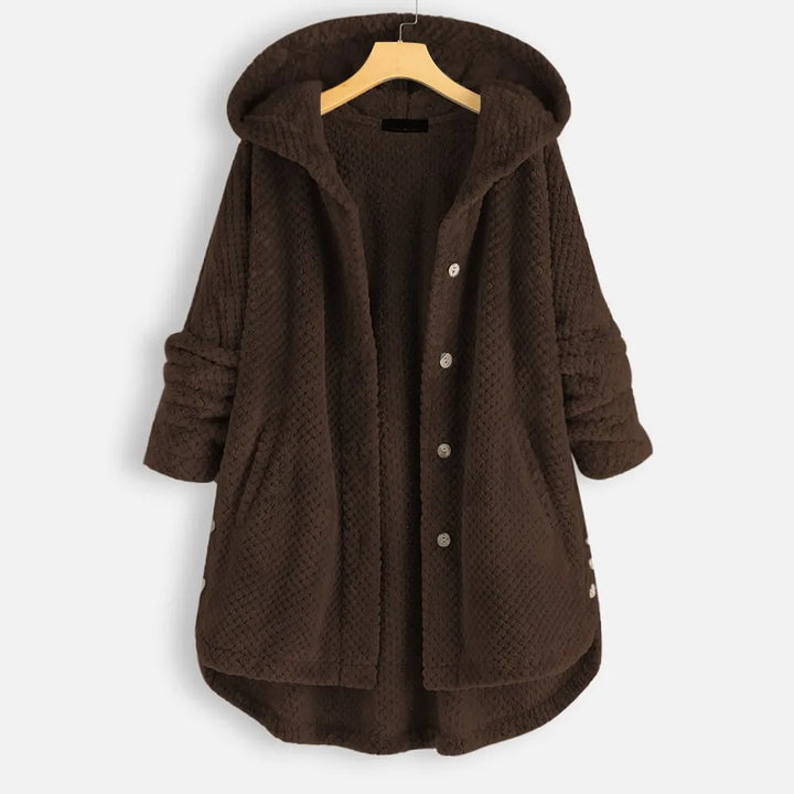 Women's Fluffy Long Jacket with Hood
