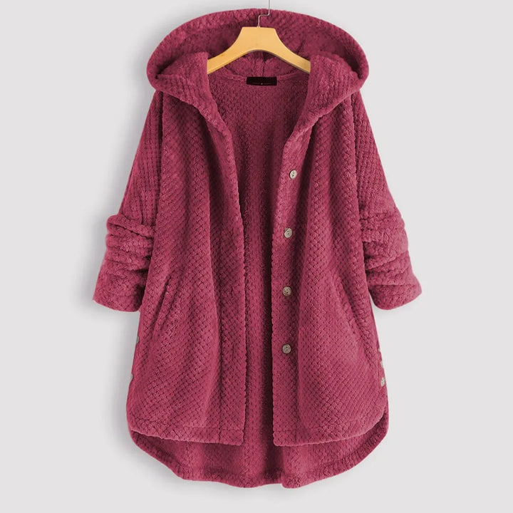 Women's Fluffy Long Jacket with Hood
