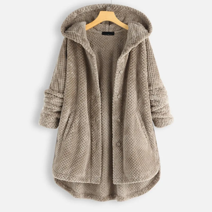 Women's Fluffy Long Jacket with Hood