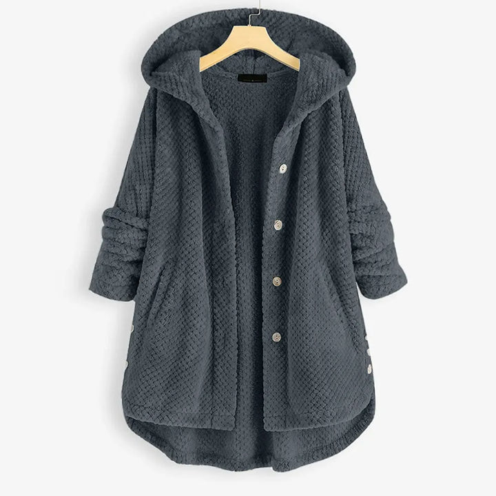 Women's Fluffy Long Jacket with Hood