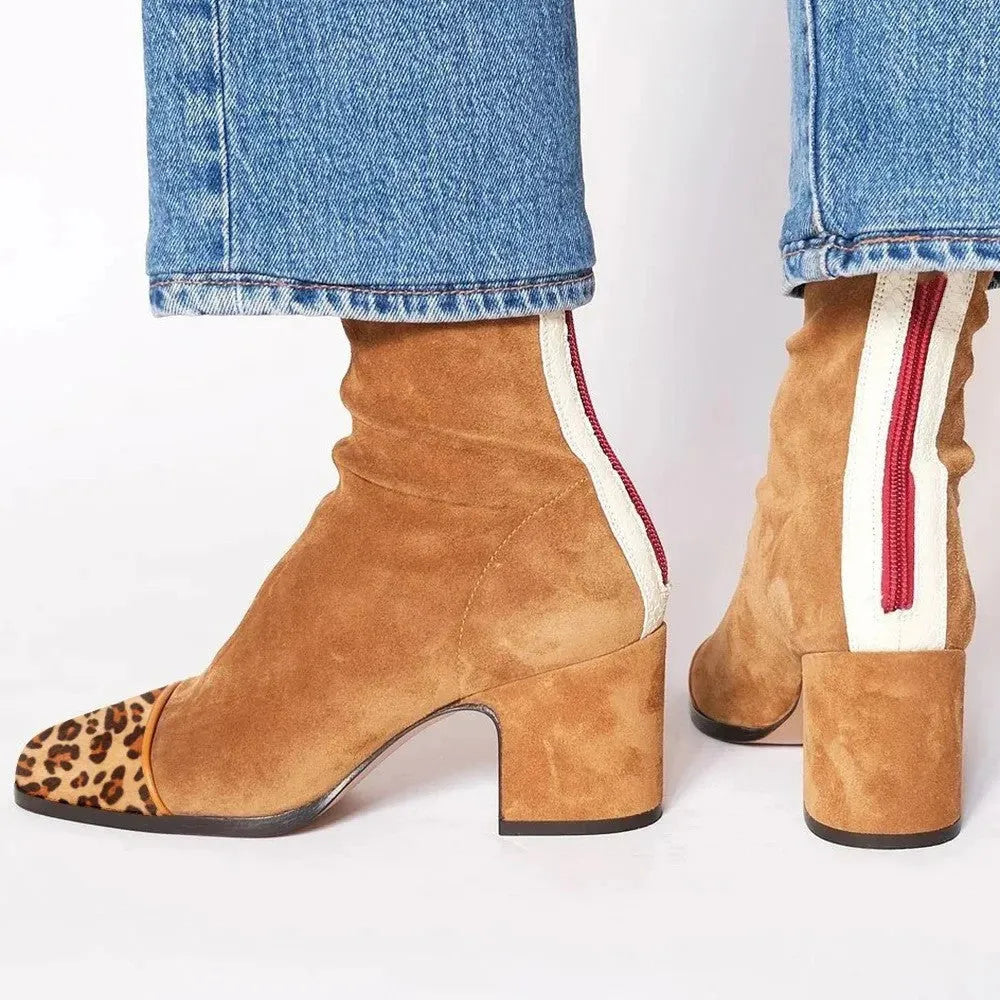 Women’s Heeled Ankle Boots with Square Toe