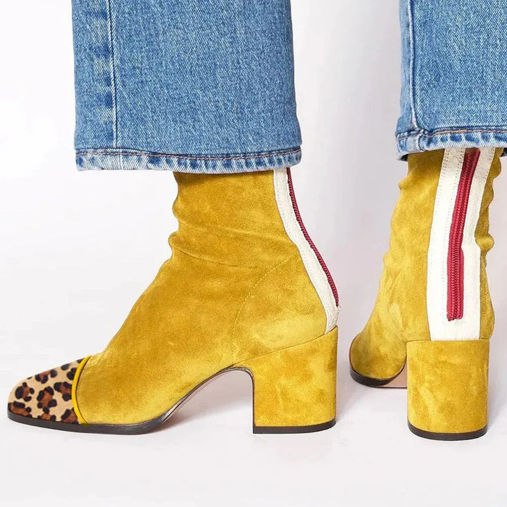 Women’s Heeled Ankle Boots with Square Toe