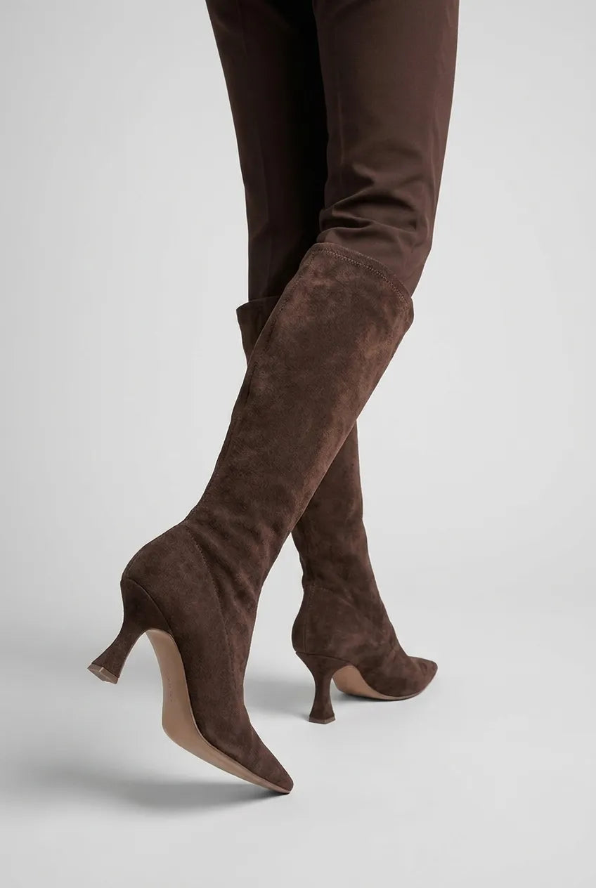 Women's Heeled Knee High Boots with Cushioned Insole