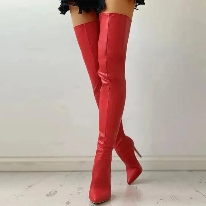 Women’s Heeled Over The Knee Boots with Back Zip