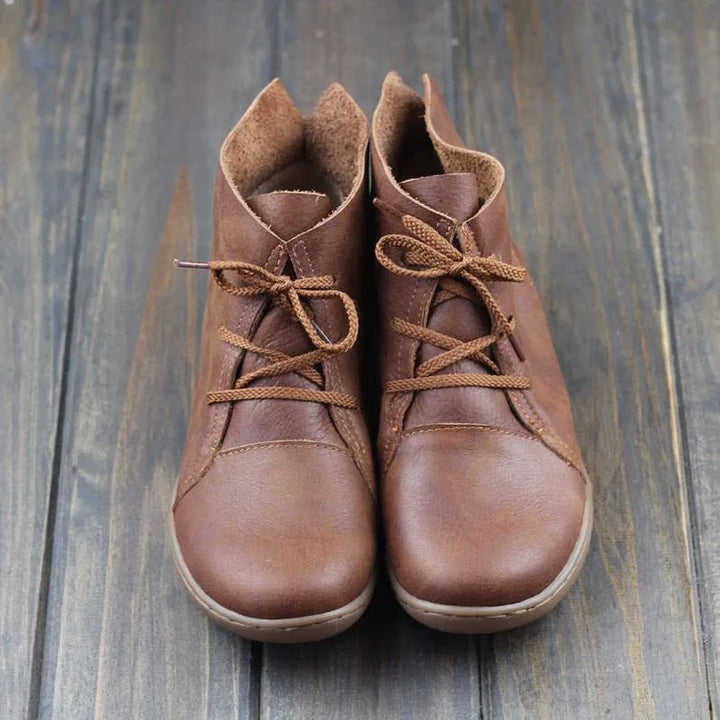 Women's Leather Ankle Boots with Cushioned Insole