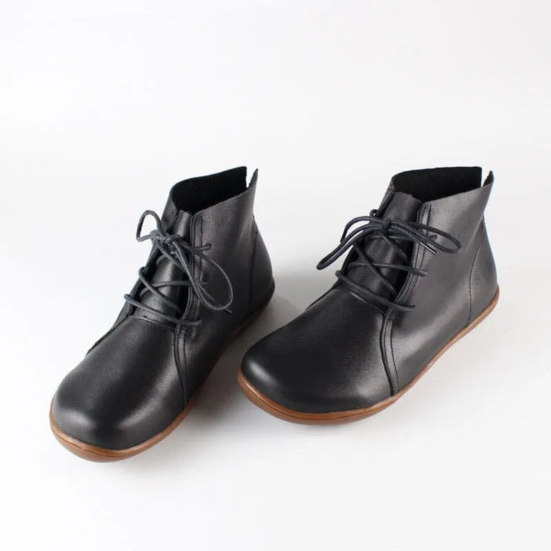 Women's Leather Ankle Boots with Cushioned Insole