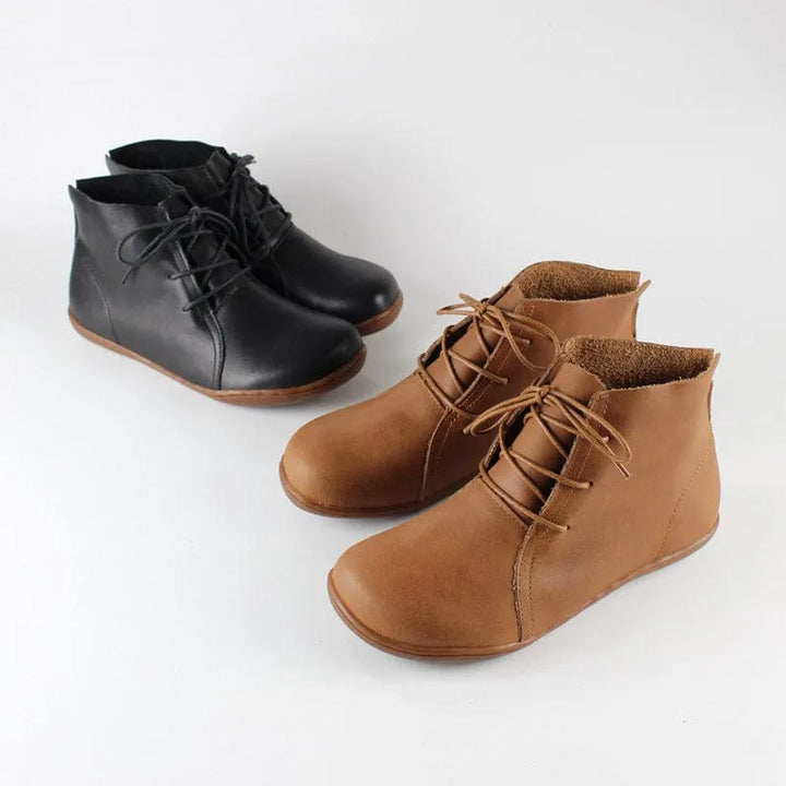Women's Leather Ankle Boots with Cushioned Insole