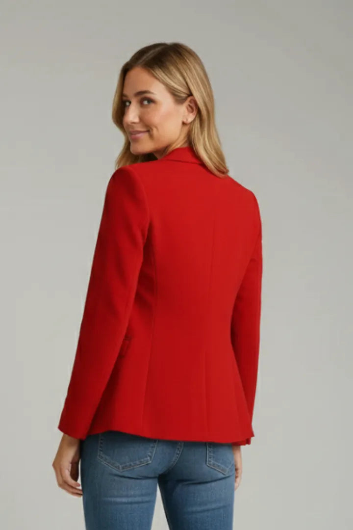 Women’s Lightweight Blazer Jacket with Notched Lapel and Single Button
