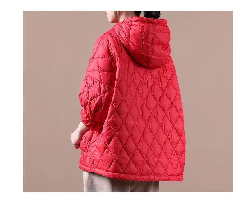 Women's Lightweight Puffer Winter Jacket with Hood