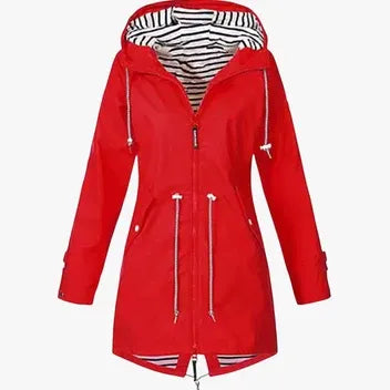 Women's Lightweight Waterproof Jacket with Zip-Up
