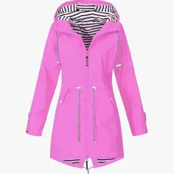 Women's Lightweight Waterproof Jacket with Zip-Up