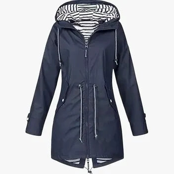 Women's Lightweight Waterproof Jacket with Zip-Up