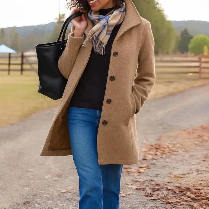 Women's Long Casual Coat with Pockets