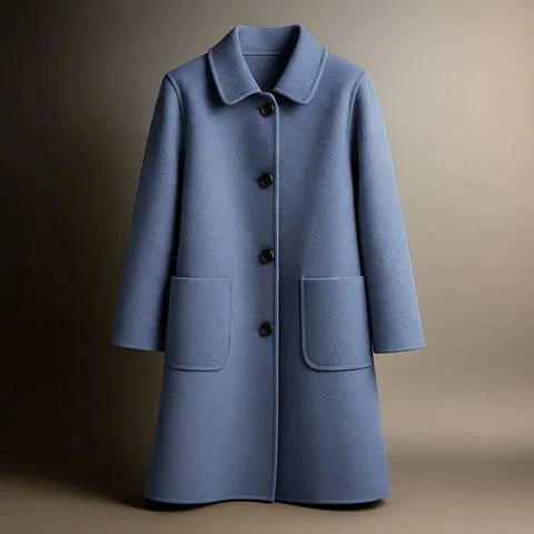 Women's Long Casual Coat with Side Pockets