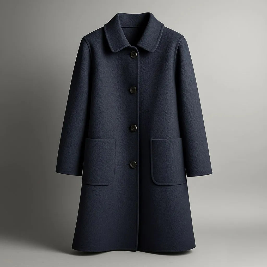 Women's Long Casual Coat with Side Pockets