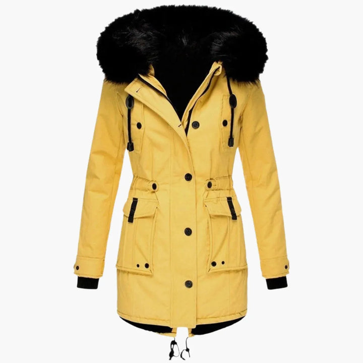 Women's Long Faux Fur Winter Jacket with Hood