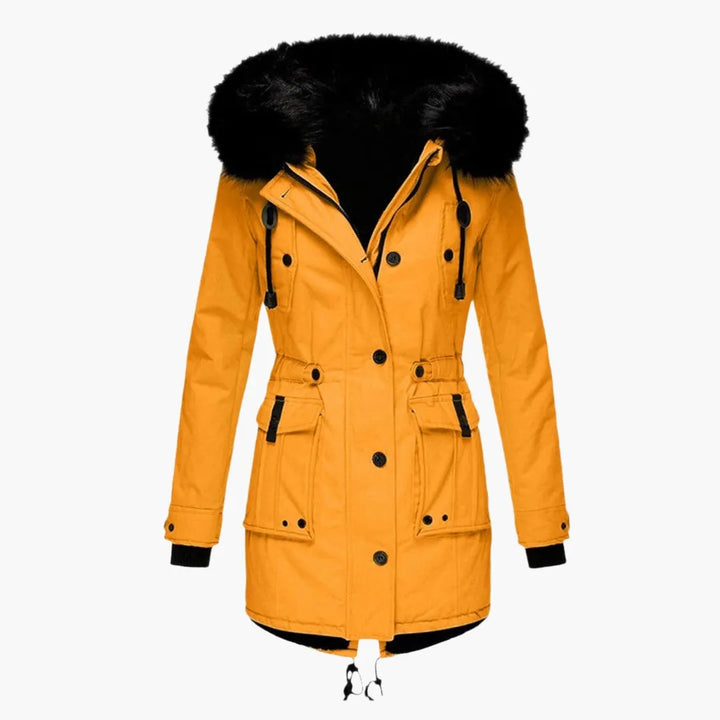 Women's Long Faux Fur Winter Jacket with Hood